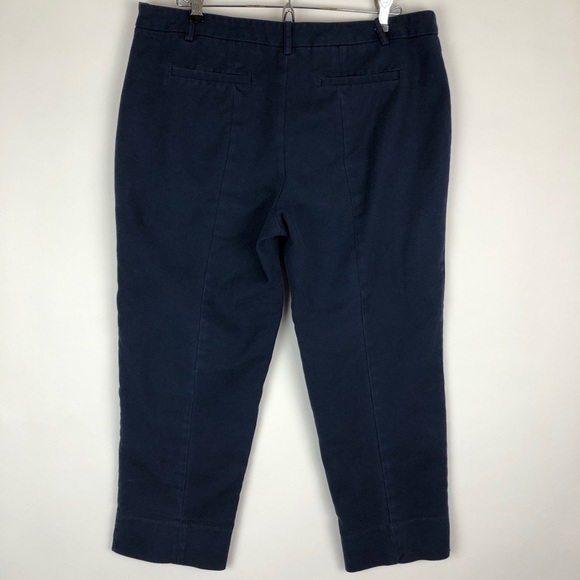 Jones & Co. High Waisted Cotton Navy Blue Cropped Stretch Pants - Picture 2 of 7